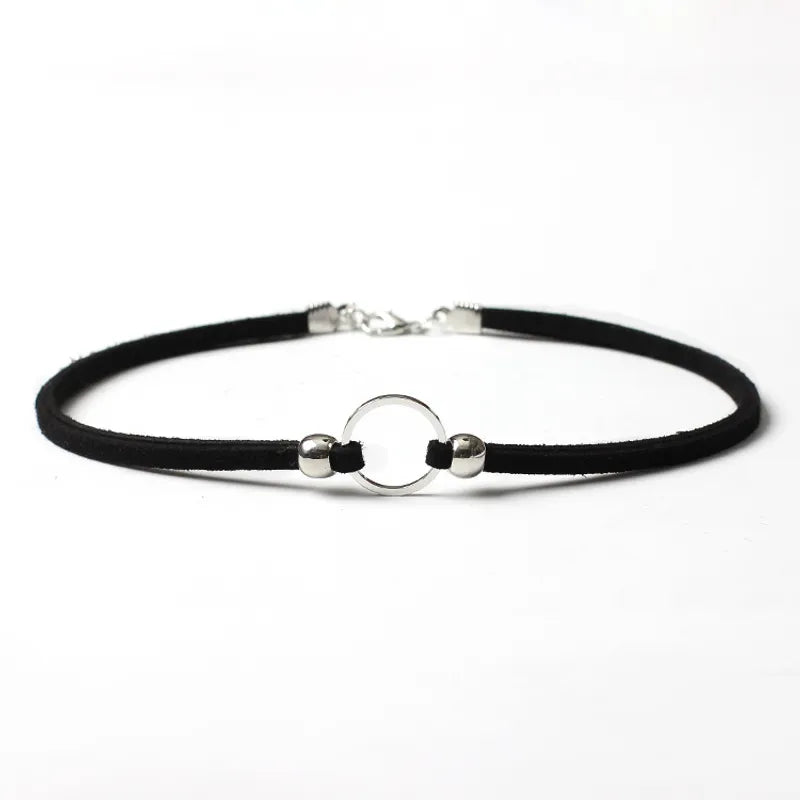 Velvet Circle Stud Choker