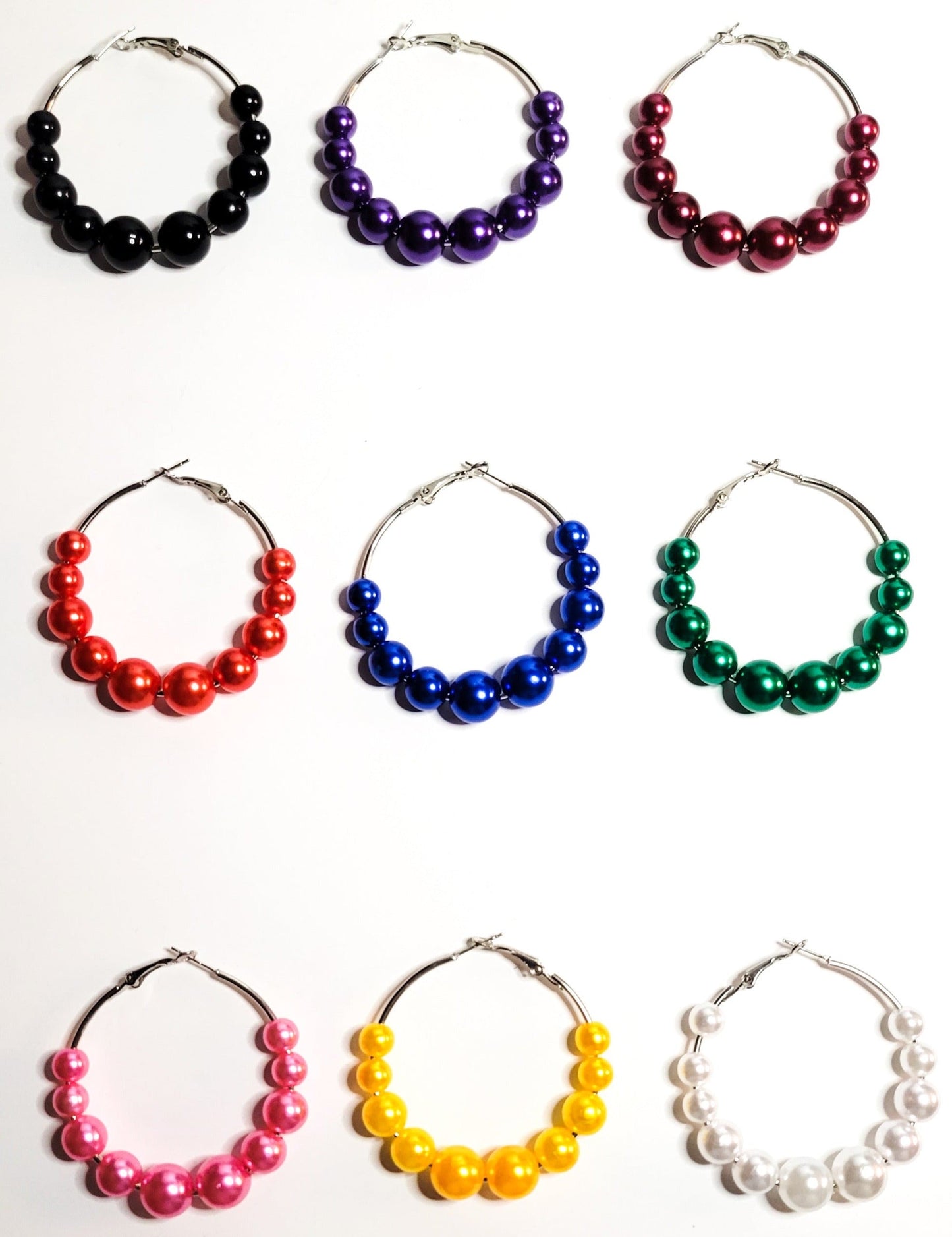 Pearls of Color Hoop Earrings