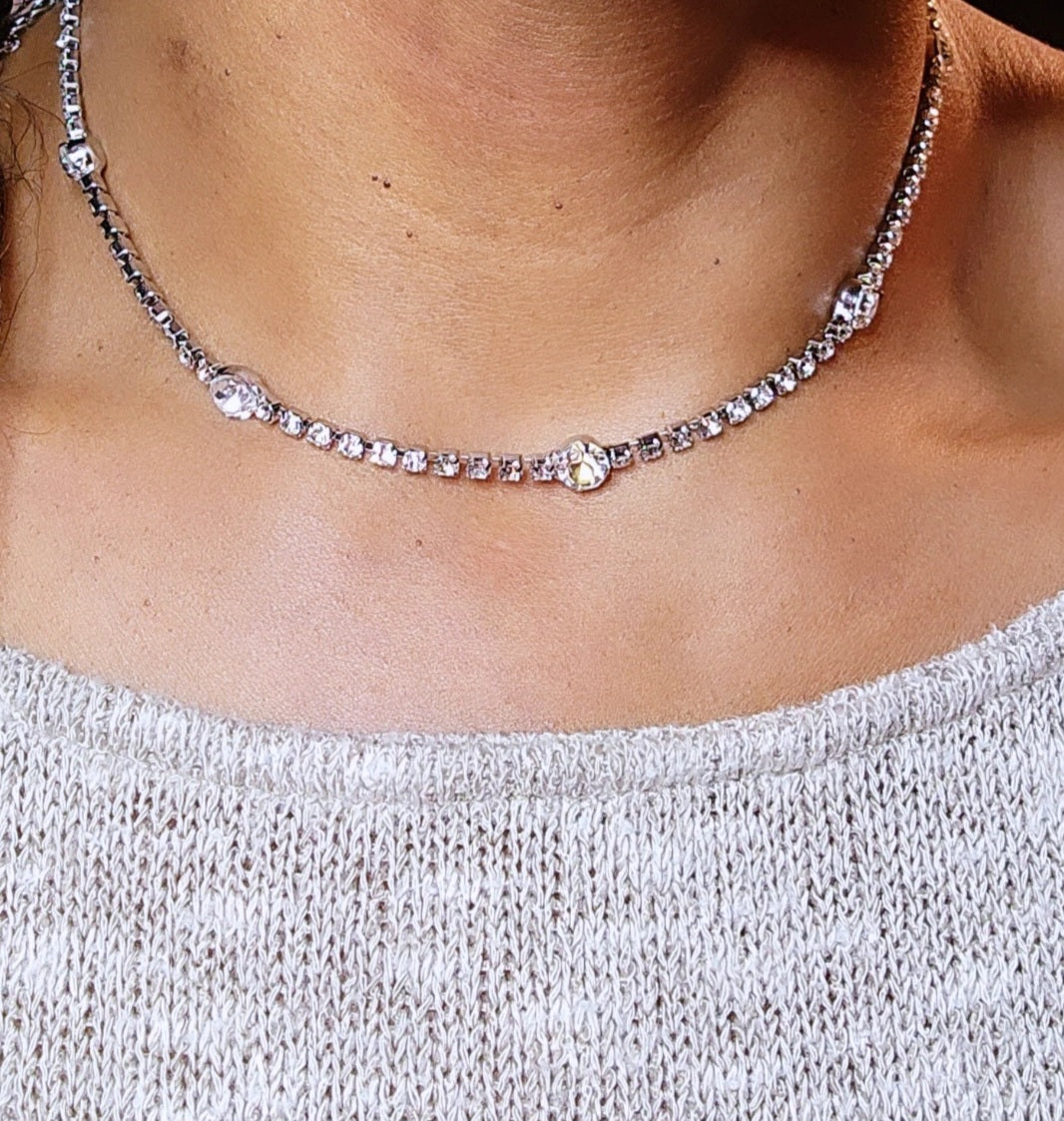 Rhinestone Stud Choker