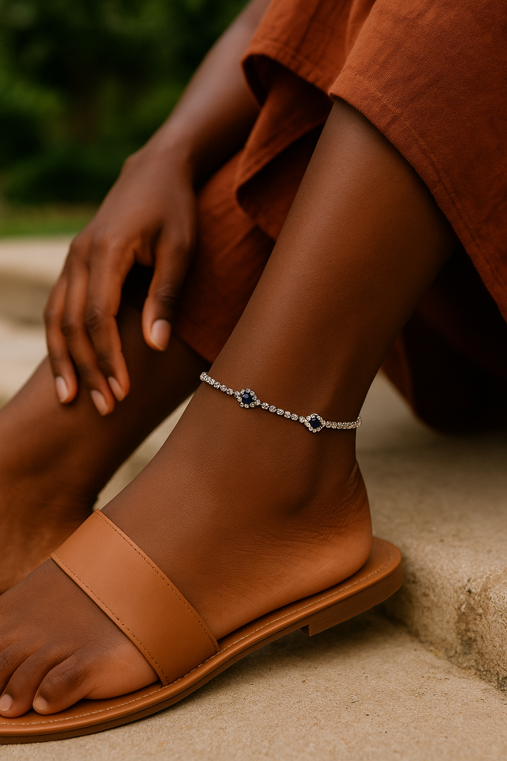 Sapphire Glow Anklet