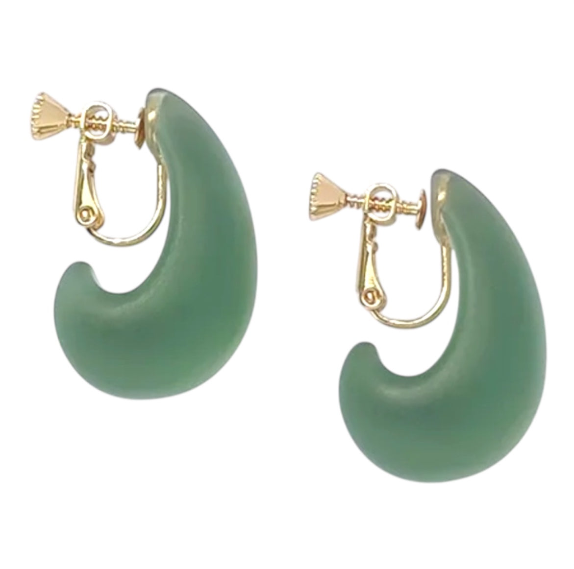 Amber Curve Clip-On Earrings