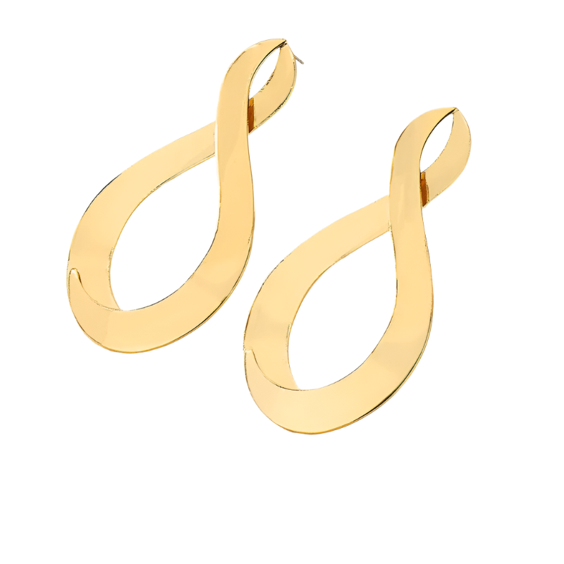 gold infinity shaped drop earrings