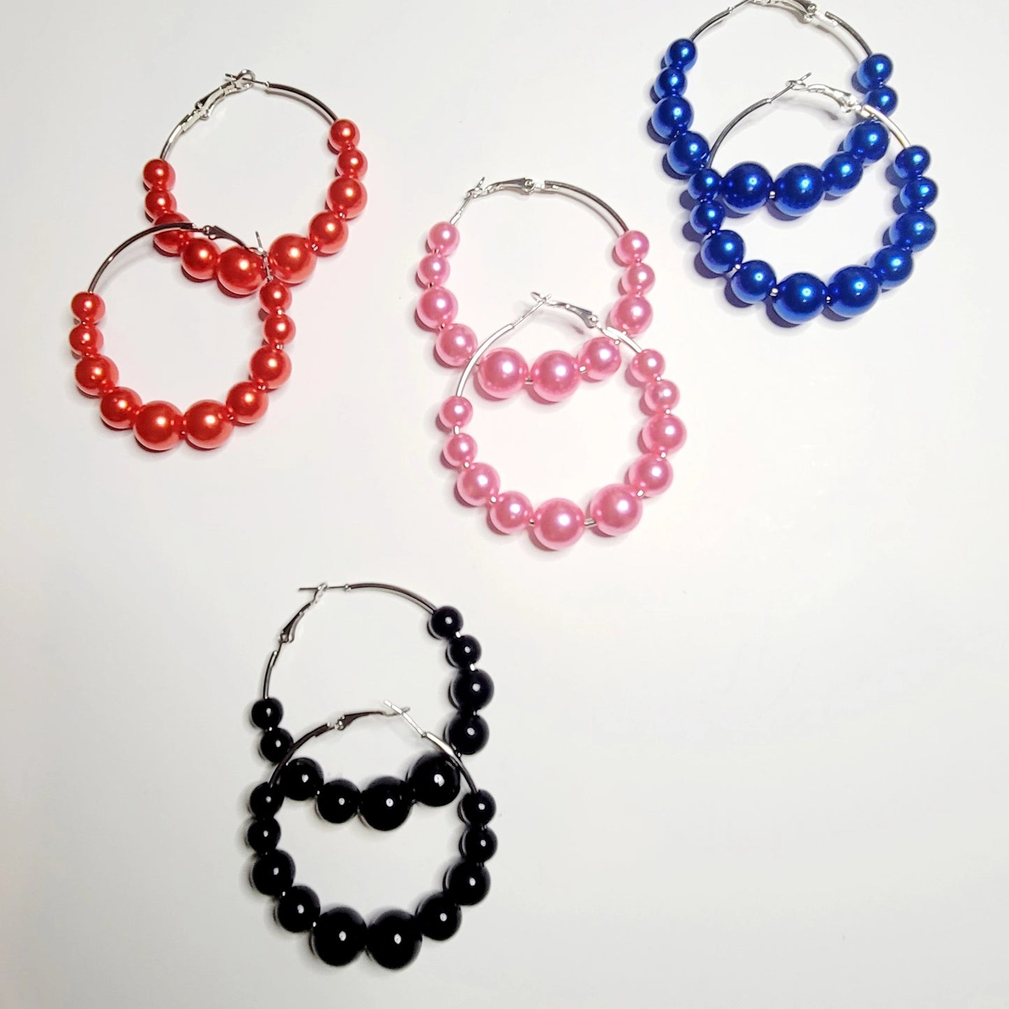 Pearls of Color Hoop Earrings