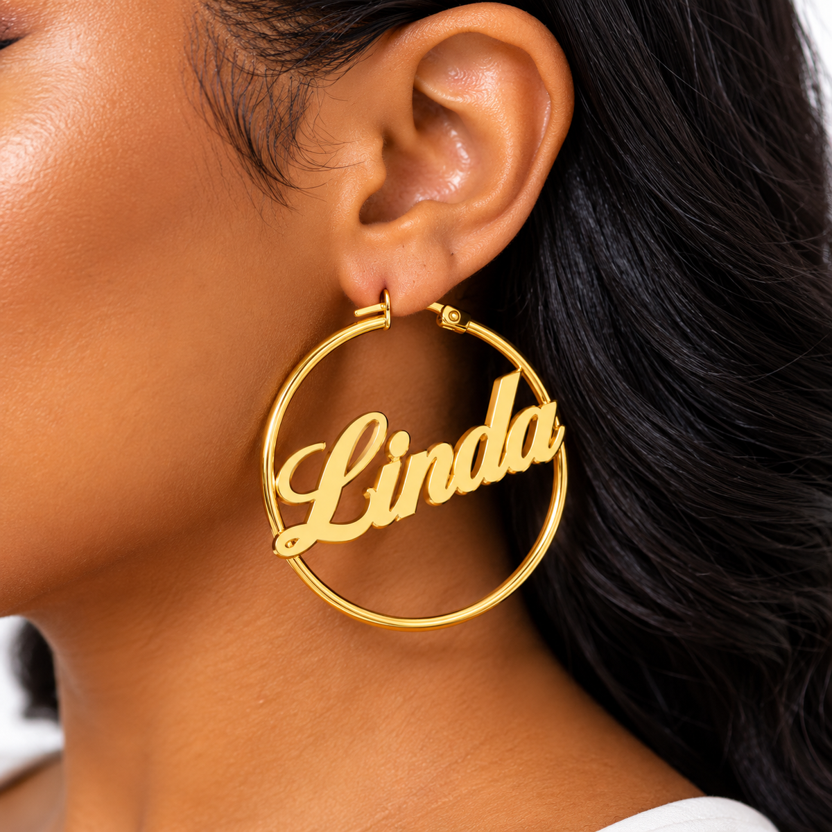 Signature Name Hoop Earrings