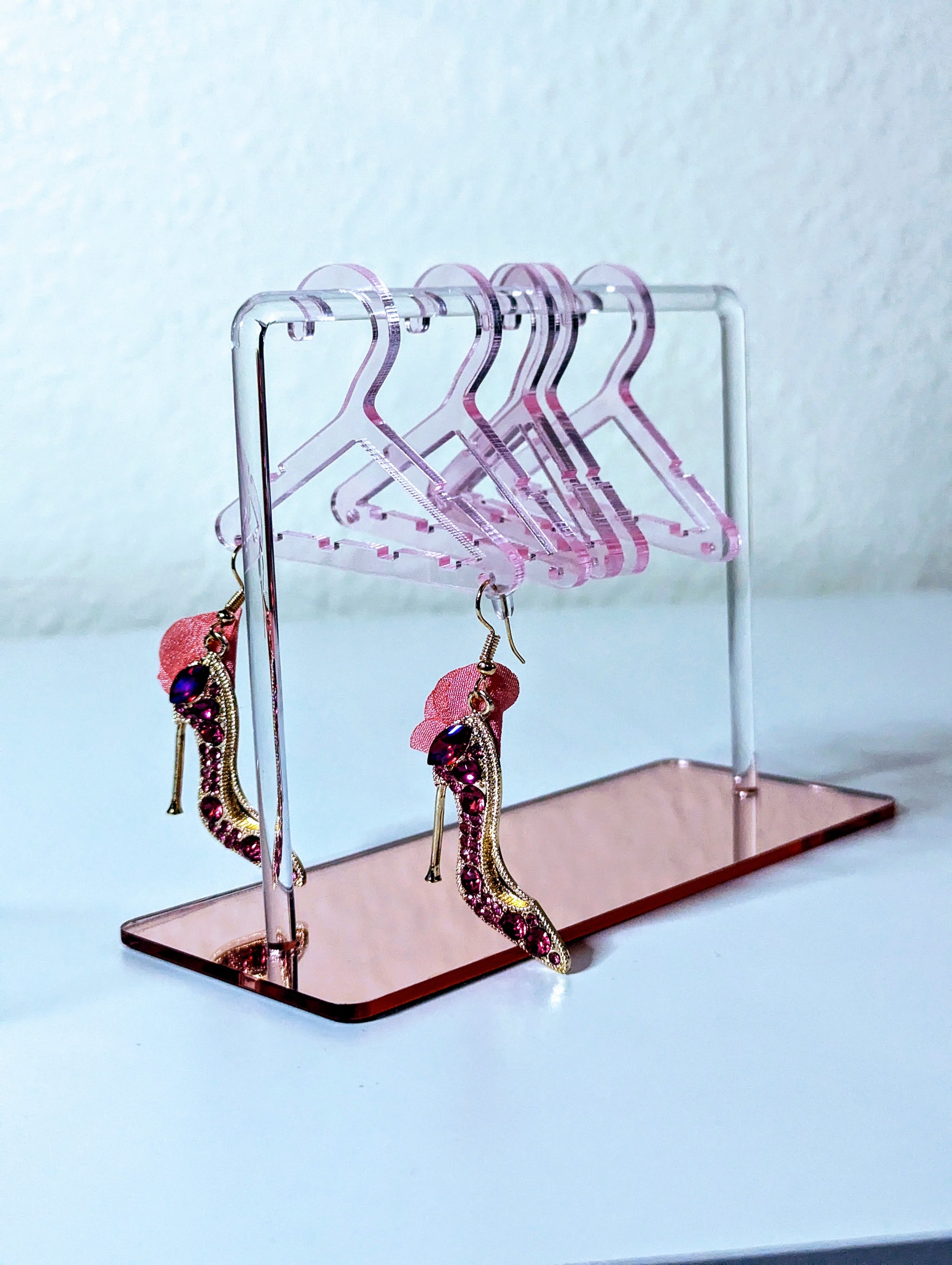 Pink mini closet earring holder organizer