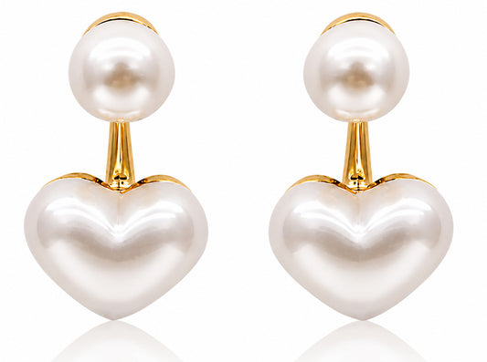 Pearl Crush Heart Earrings