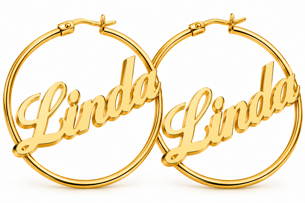 Signature Name Hoop Earrings