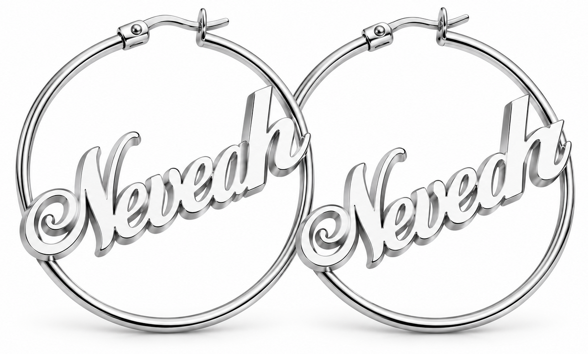 Signature Name Hoop Earrings
