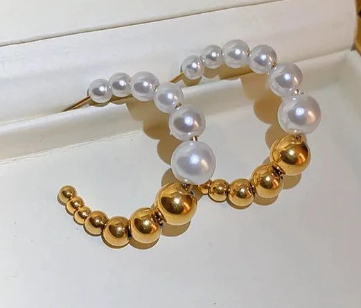 Pearlicious Gold Hoops