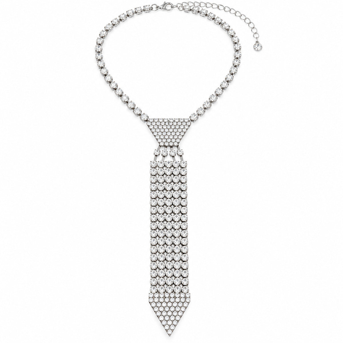 Tie Pendant Fashion Necklace – Silver-Tone