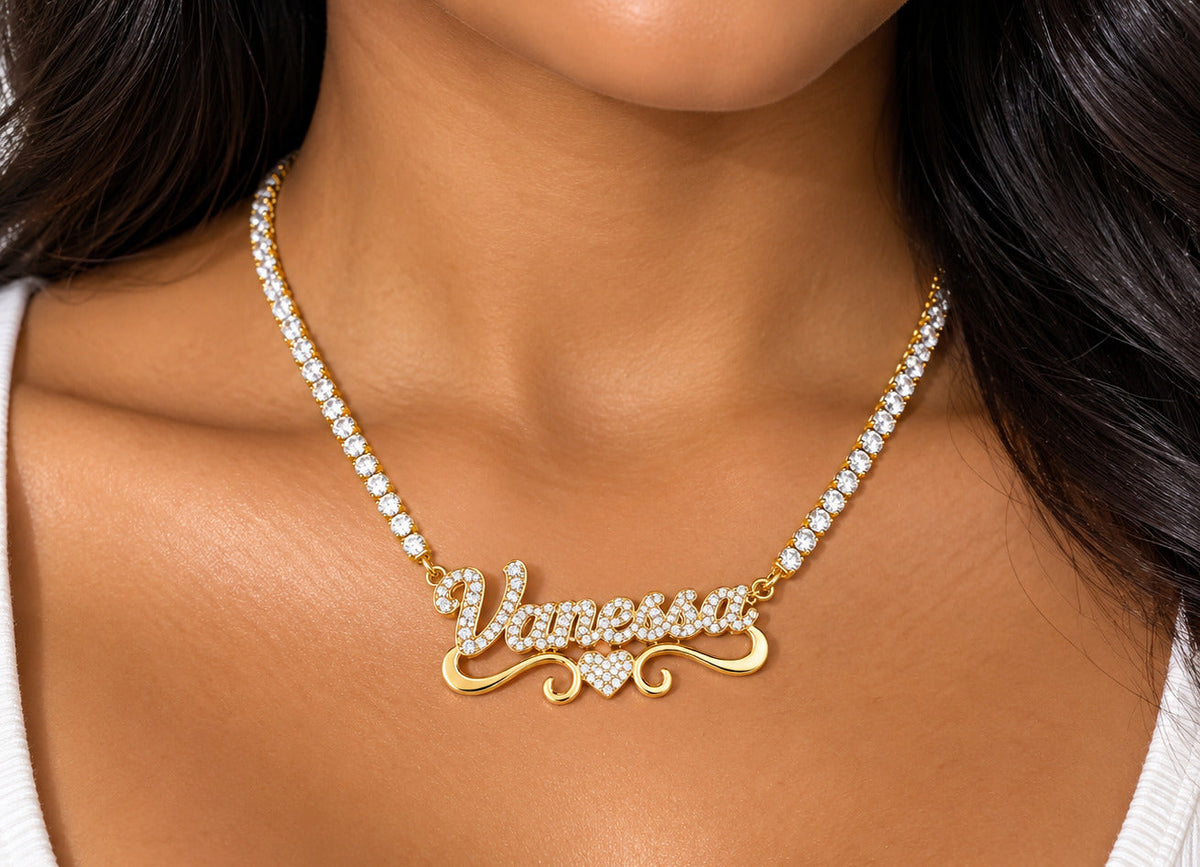 Diamond Script Necklace