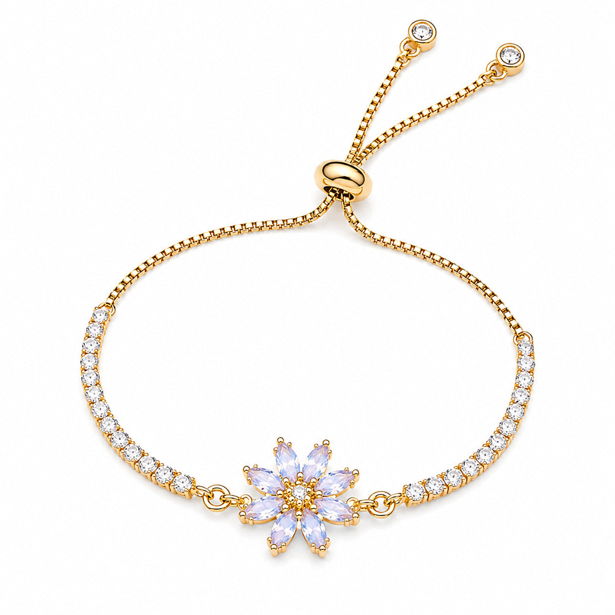 Crystal Bloom Floral Bracelet