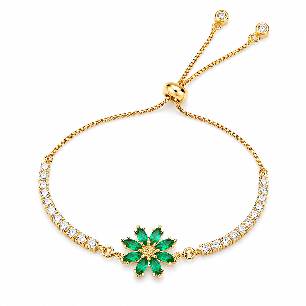 Crystal Bloom Floral Bracelet