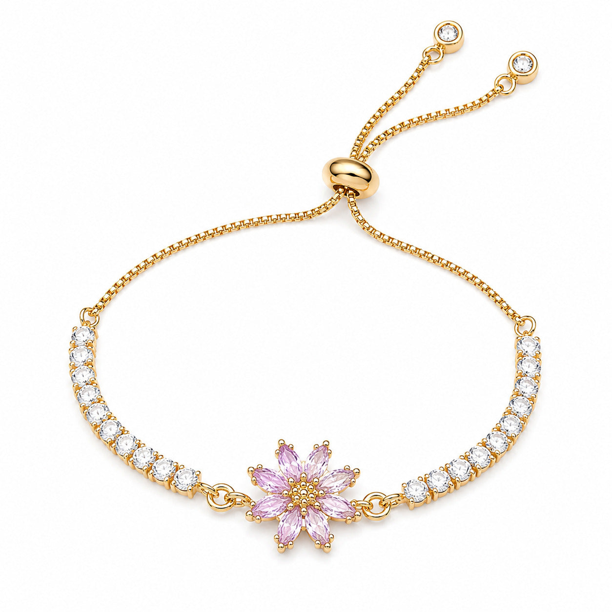 Crystal Bloom Floral Bracelet