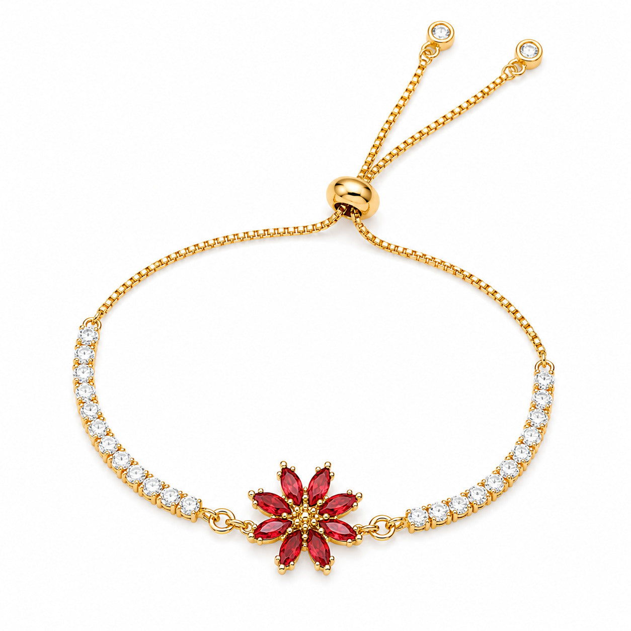 Crystal Bloom Floral Bracelet