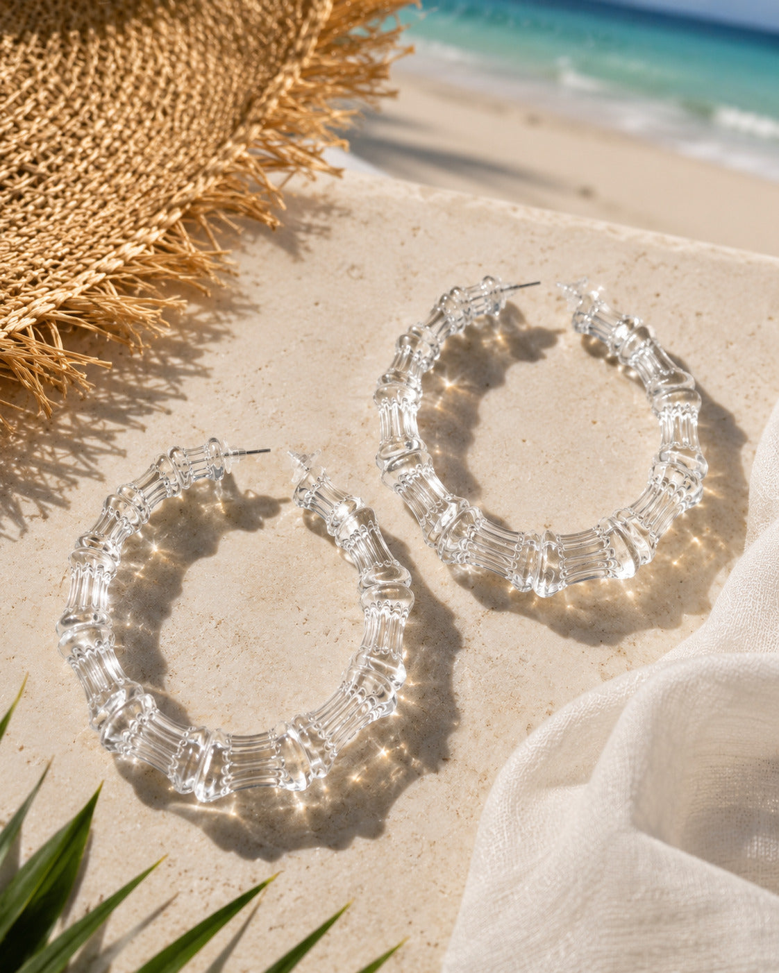 Glass Luxe Bamboo Hoops