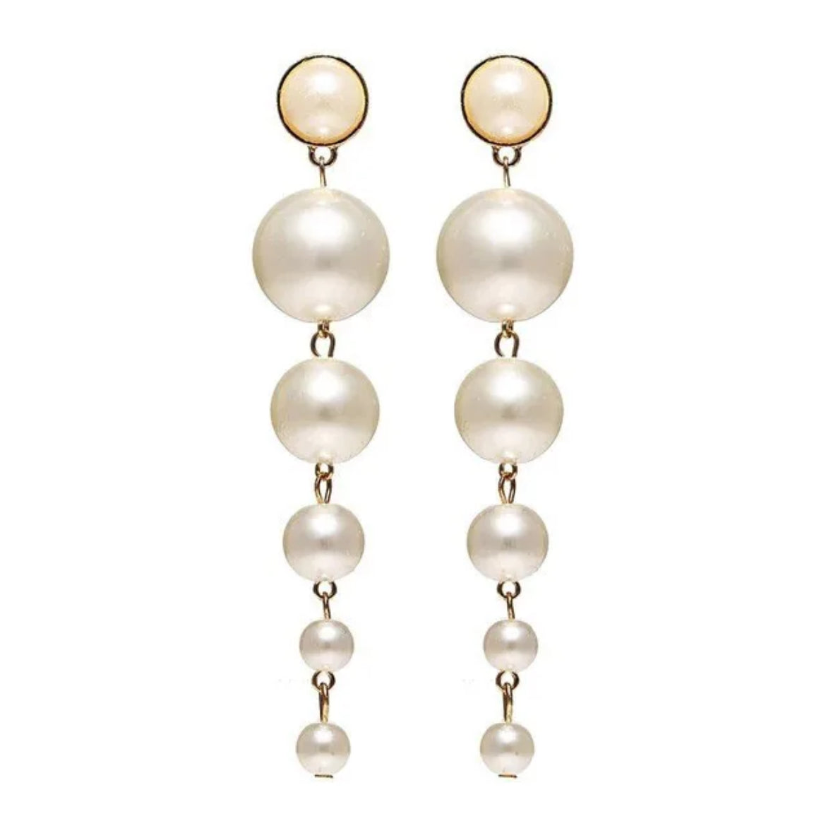Pair of pearl earrings on a white background