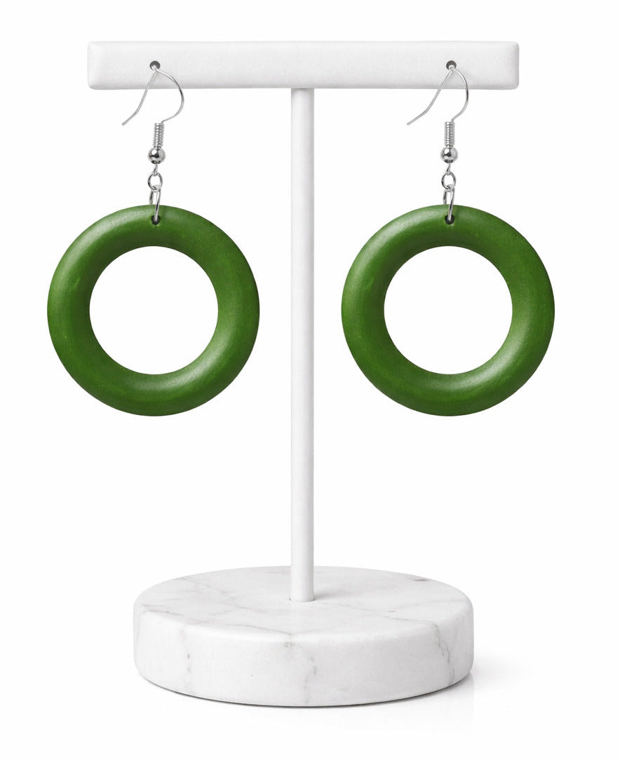 Olive Luxe Circle Drops