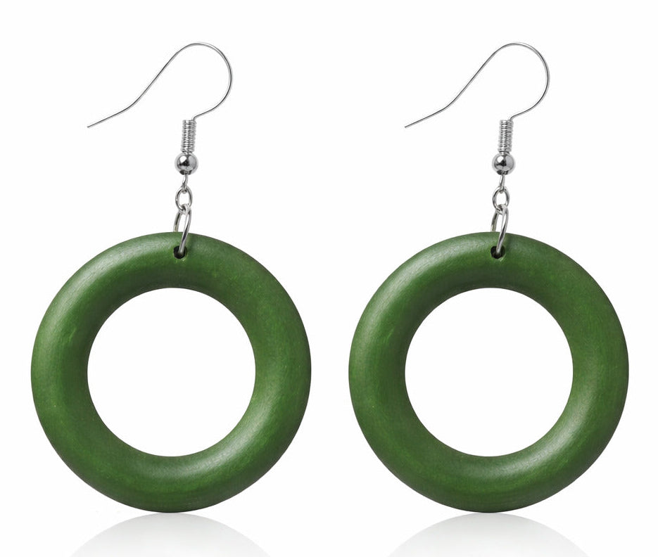Olive Luxe Circle Drops