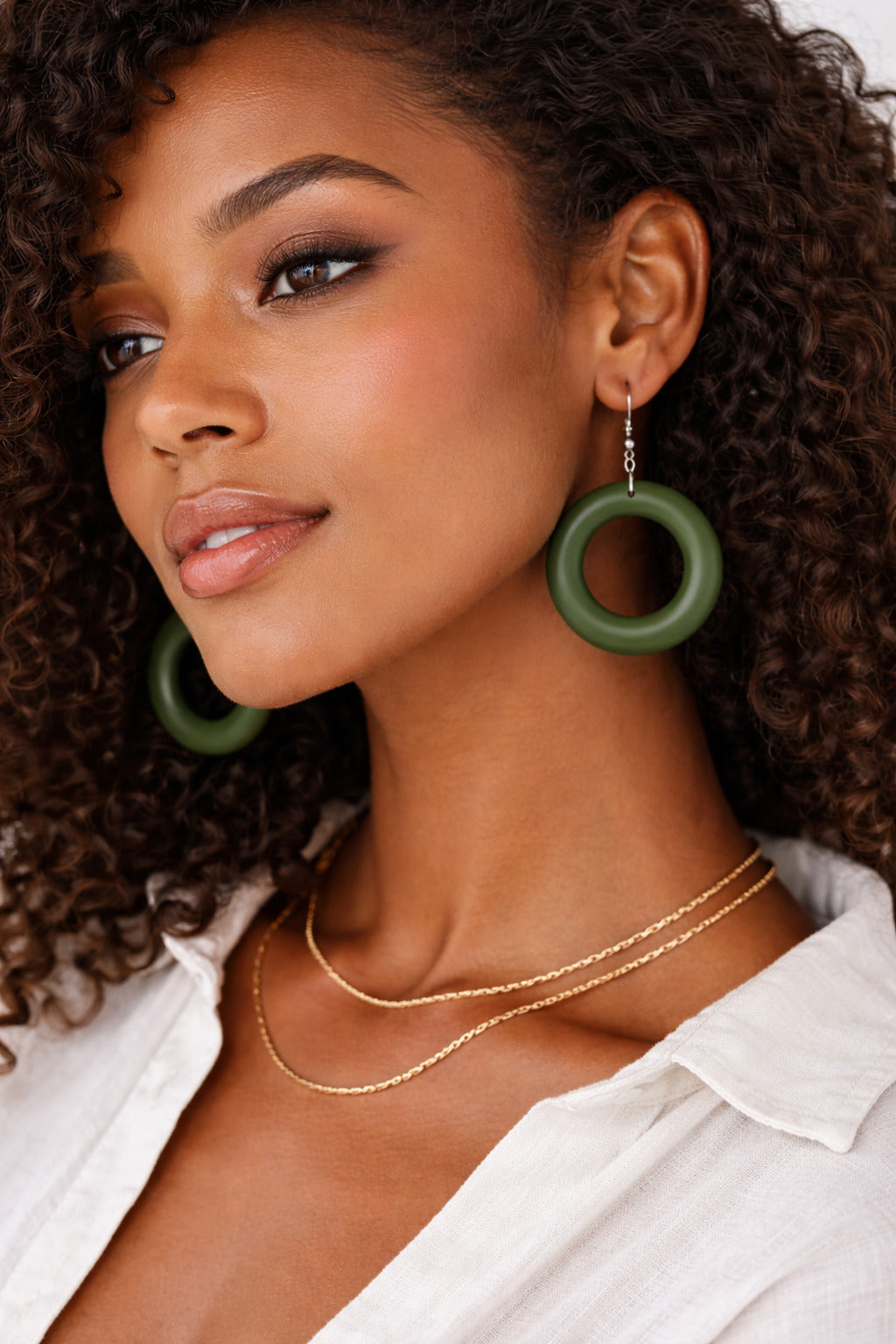 Olive Luxe Circle Drops