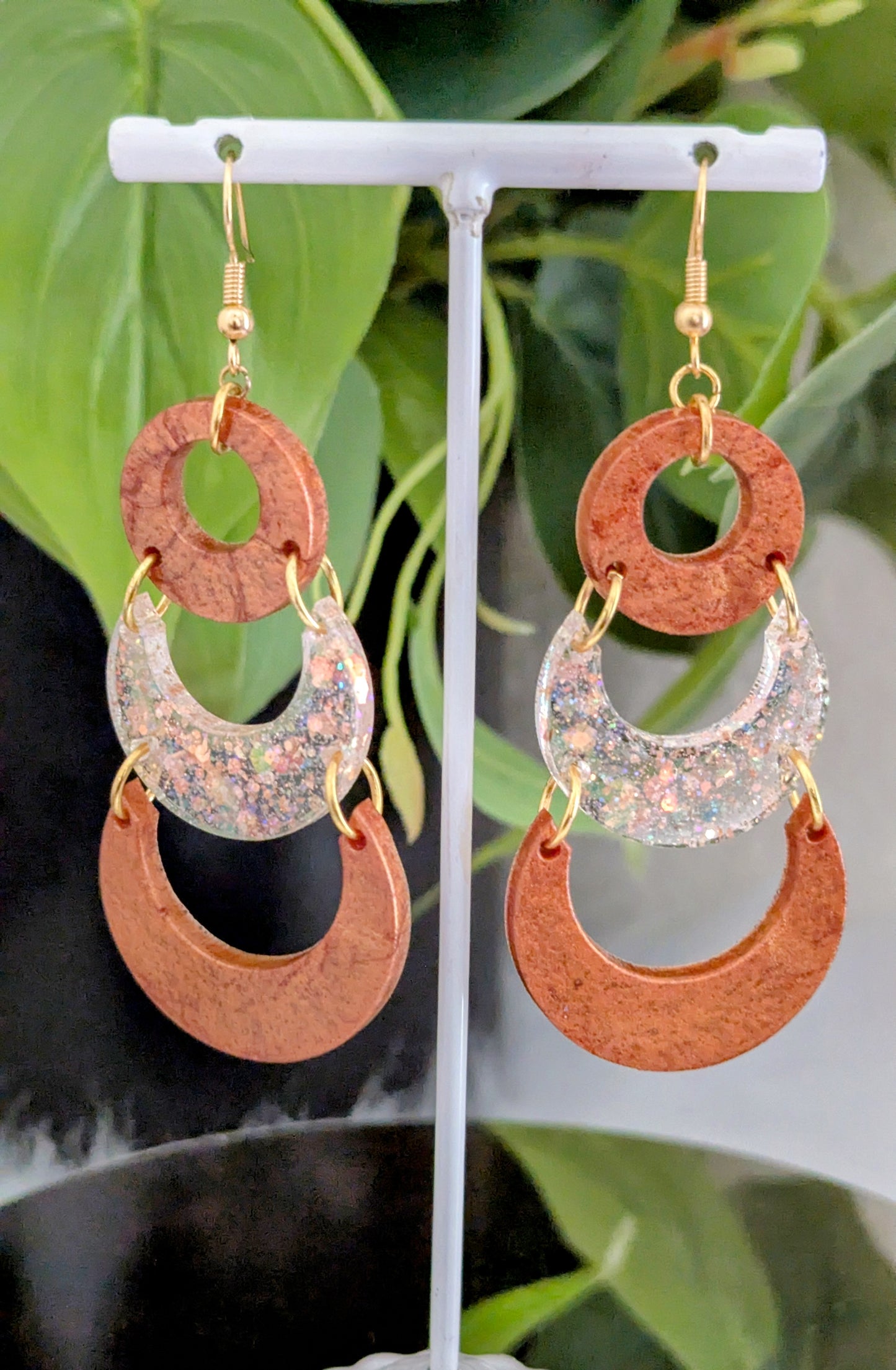 Rose Gold Triple Dangle Earrings