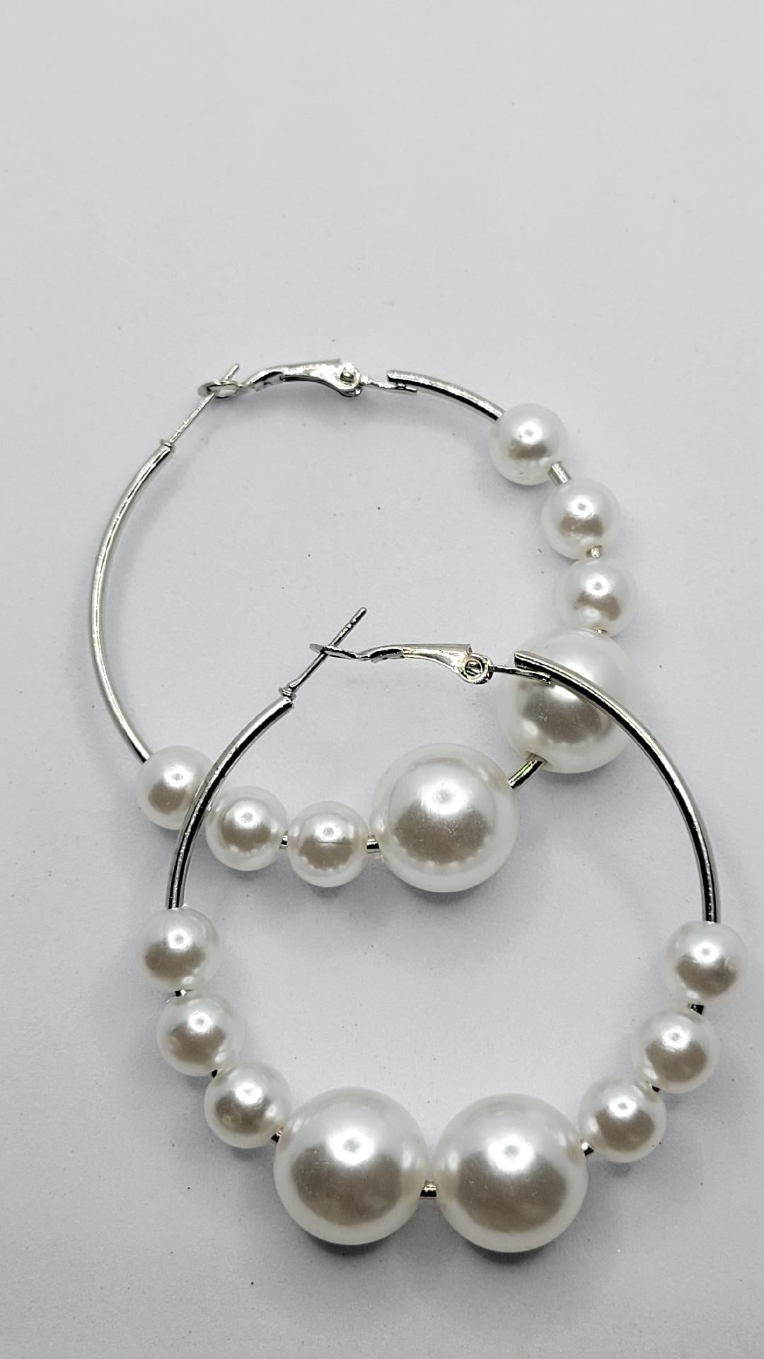 Pearl Hoop Earrings