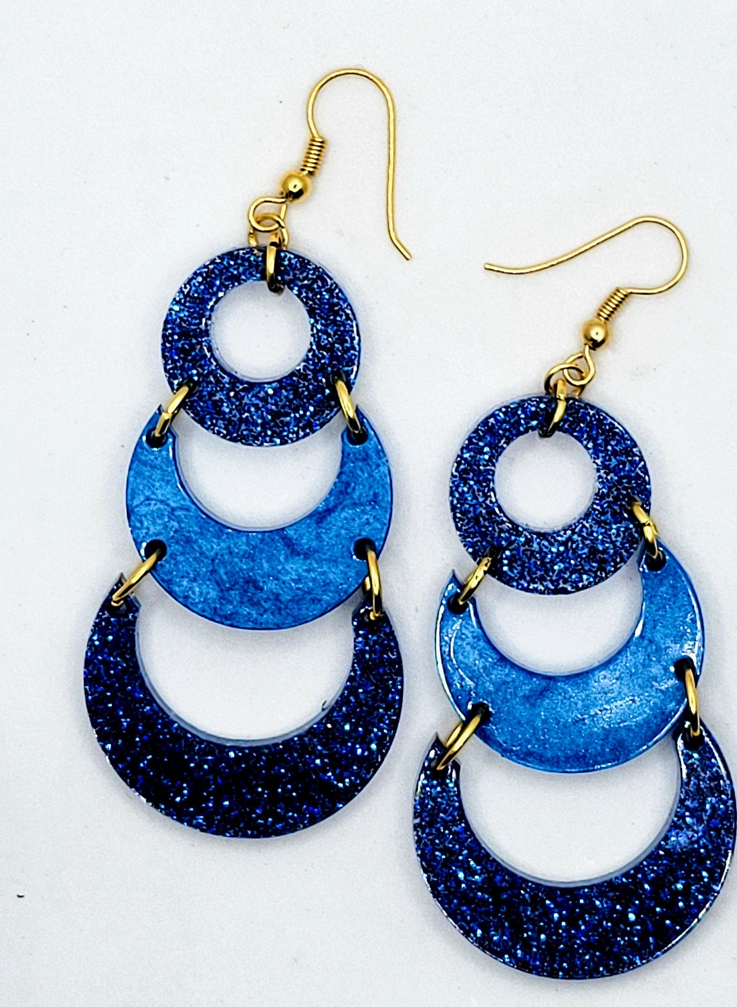 Sapphire Gold Triple Dangles