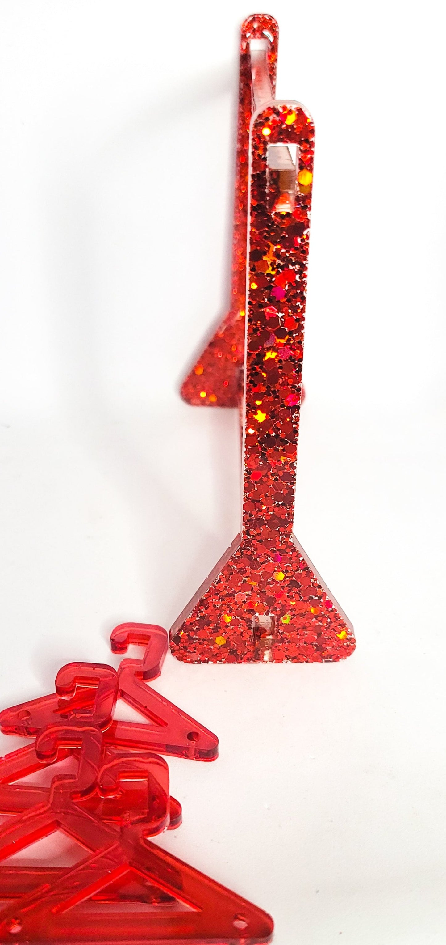 Ruby Red Glitter Earring Holder