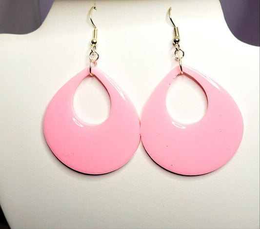 Pink Tear Drop Earrings