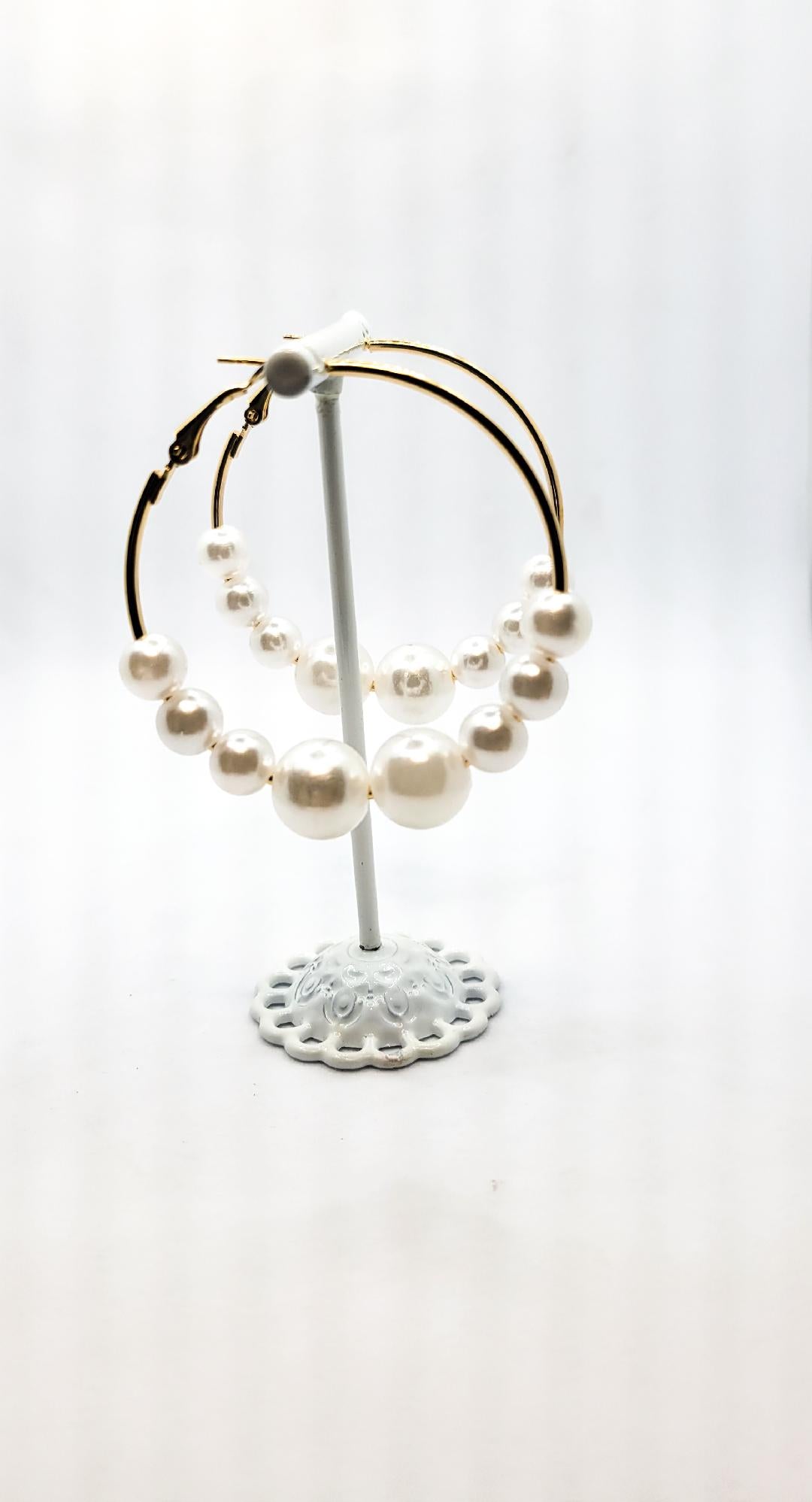 Pearl Hoop Earrings