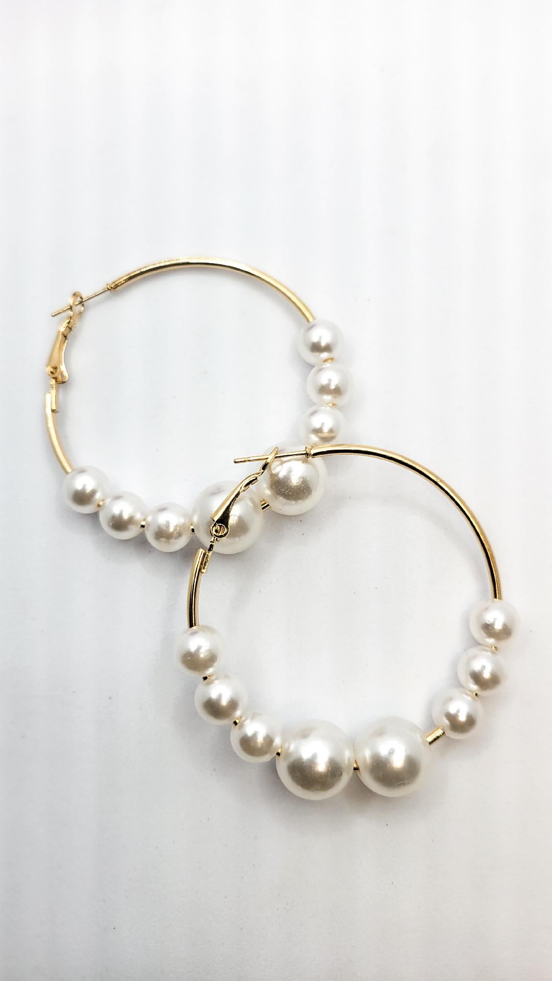 Pearl Hoop Earrings